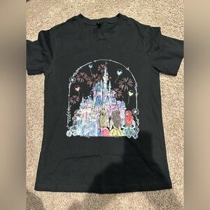 Disney Black T-Shirt with Princess Castle Design